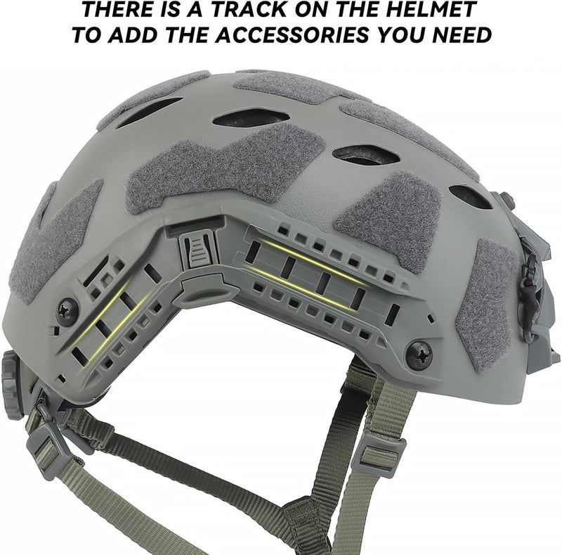 Aoutacc Lightweight Tactical Fast Helmet, Integrated Helmet with NVG Mount Base, Side Rails,Pre-Slotted Headset Strap for Outdoor Sports, CS - Image 5